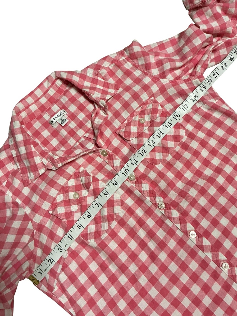 Strawberry Shortcake Upcycled Top Flannel Shirt Western Fringe Cowgirl - Picture 11 of 13